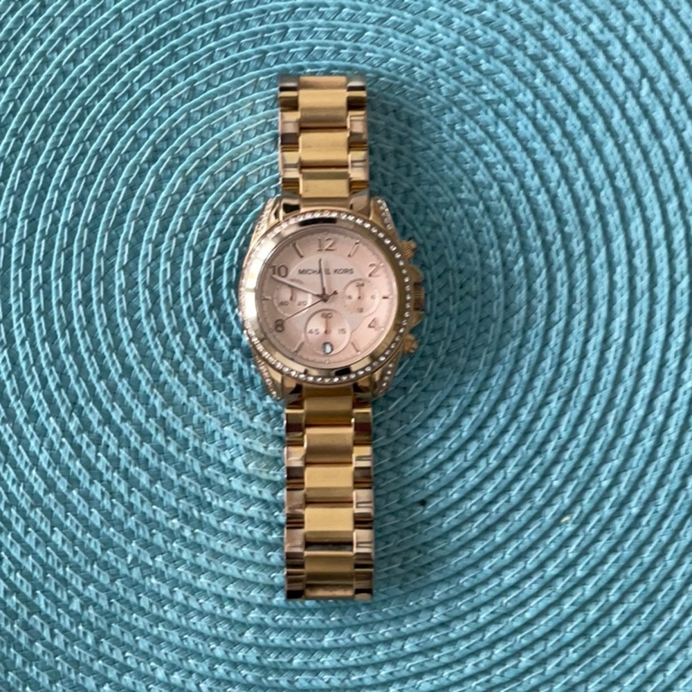 Michael Kors over sized rose gold toned watch